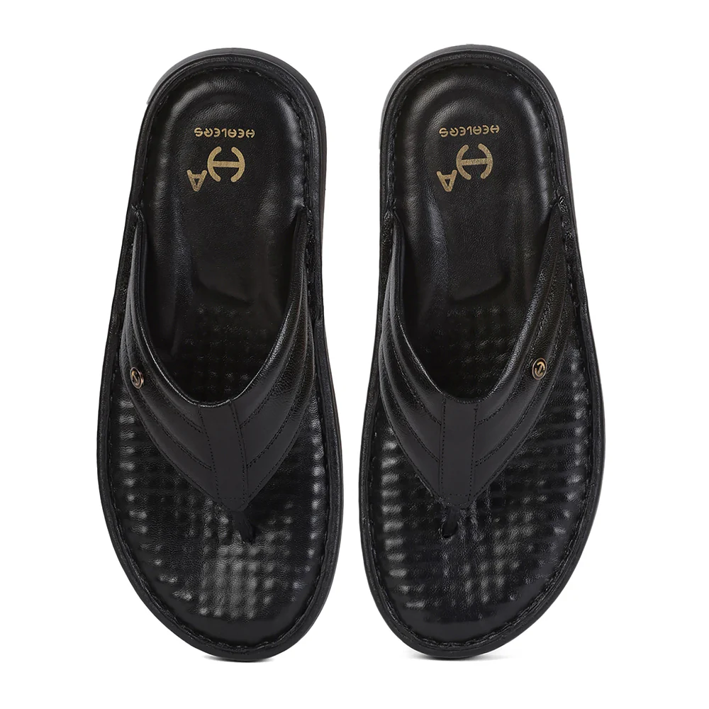 Healers LAS-3 Men's Black Casual Slippers - EVERYDAY COMFORT with Drymill Upper & EVA Sole - Image 6