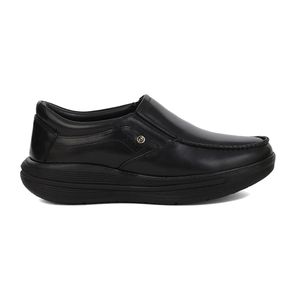 Healers LER-2 Men's Black Leather Formal Shoes with GEL INSOLE & Elastic Comfort - Image 2