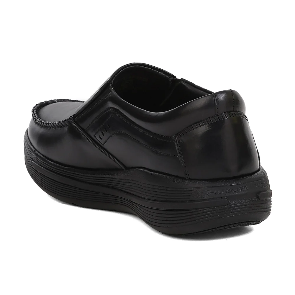 Healers LER-2 Men's Black Leather Formal Shoes with GEL INSOLE & Elastic Comfort - Image 3