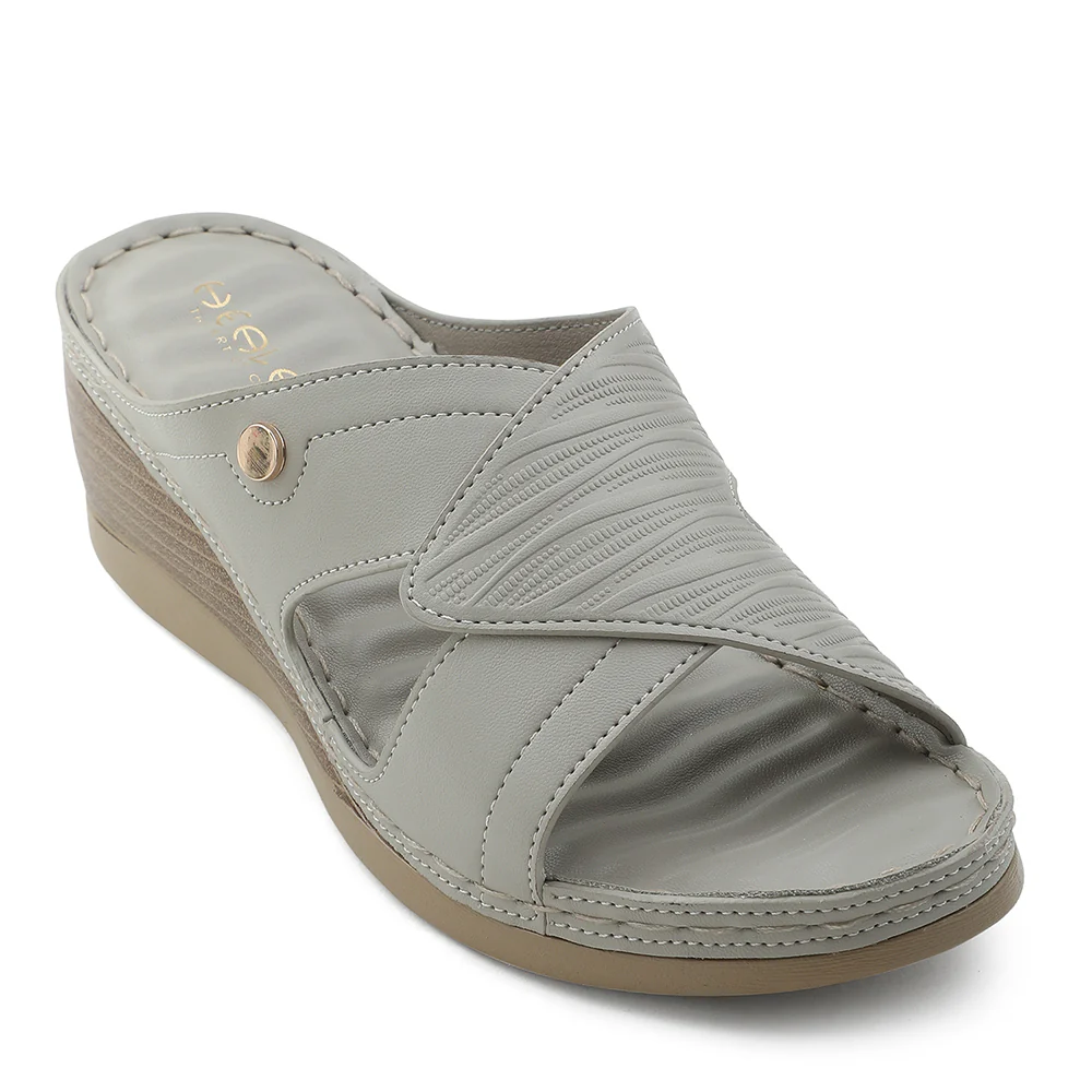 Healers Light Grey Wedge Heel Sandal For Women ZQ-FD-43 By Liberty