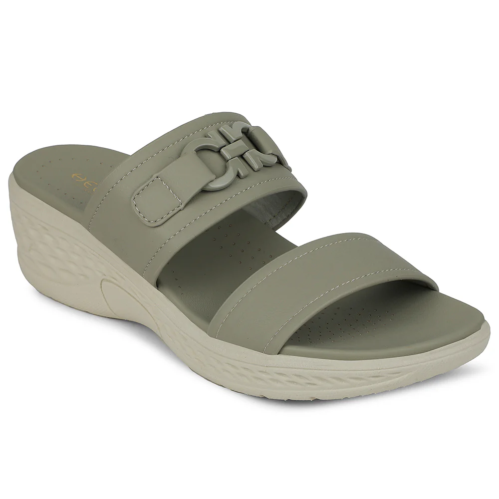 Healers Light Grey Wedge Heel Sandal For Women ZQ-FD-50 By Liberty