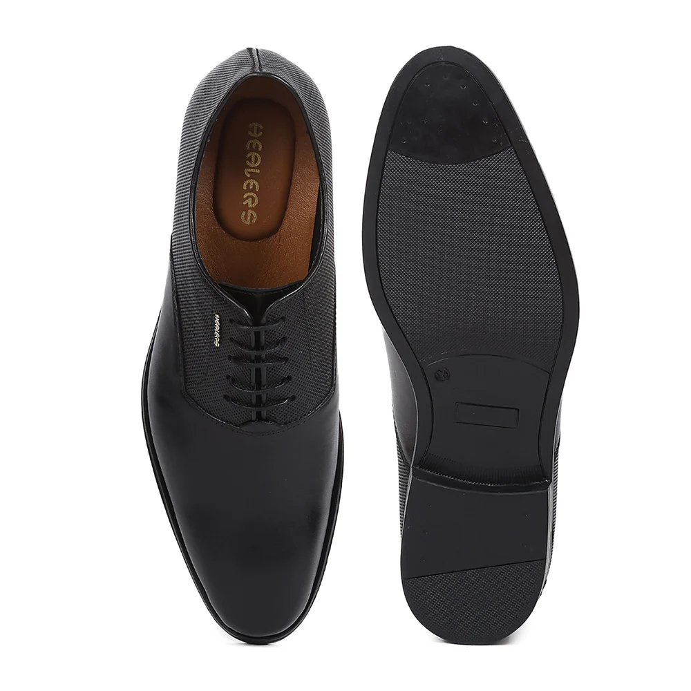 Healers LRF-6 Black Formal Lacing Oxford Shoes for Men by Liberty - Image 4