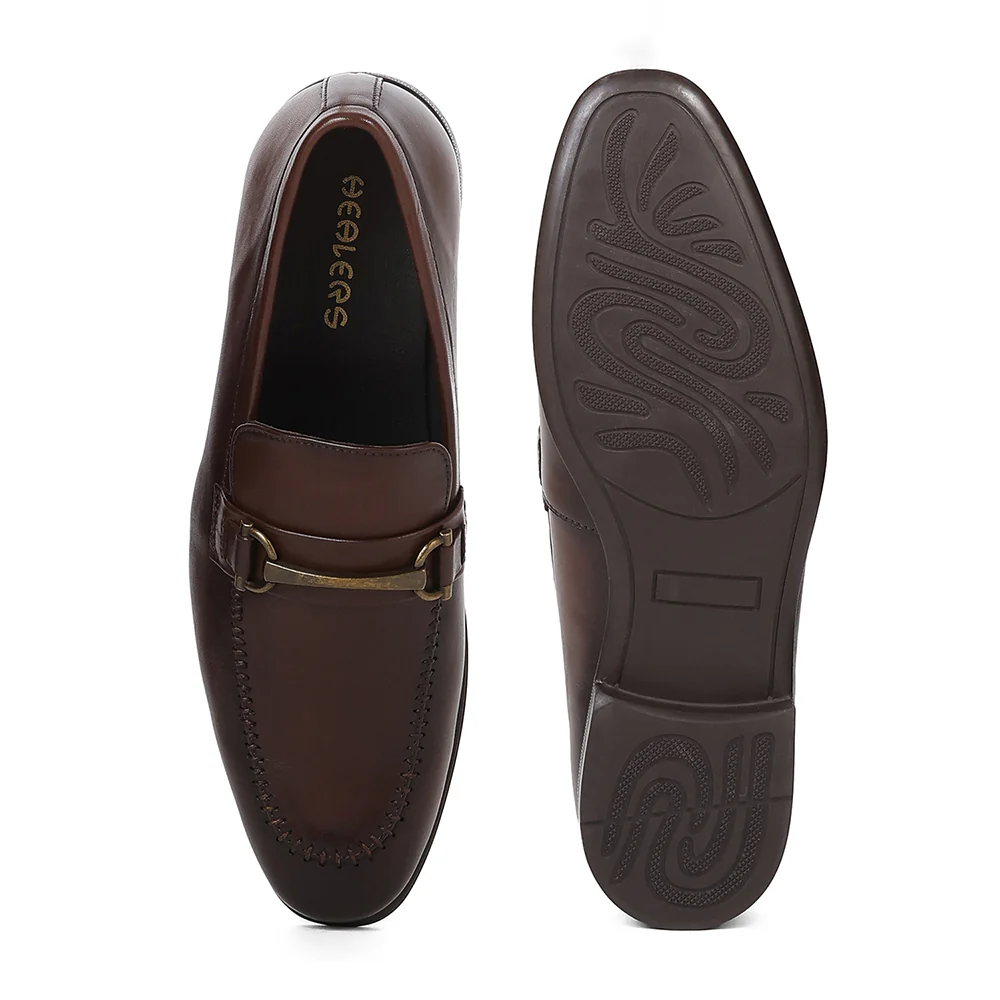 Healers LRF-7 Brown Formal Non Lacing Mocassin for Men by Liberty - Image 4