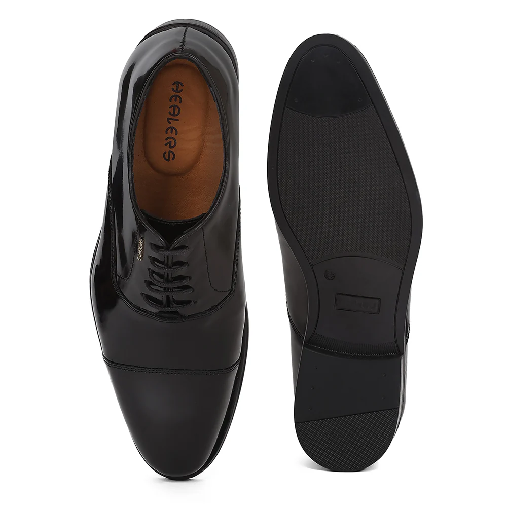 Healers LRF-8 Black Formal Lacing Oxford Shoes for Men by Liberty - Image 4