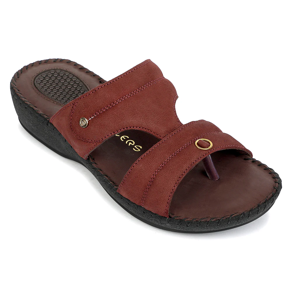 Healers Maroon Casual Flat Sandal for Women JFL-80 by Liberty