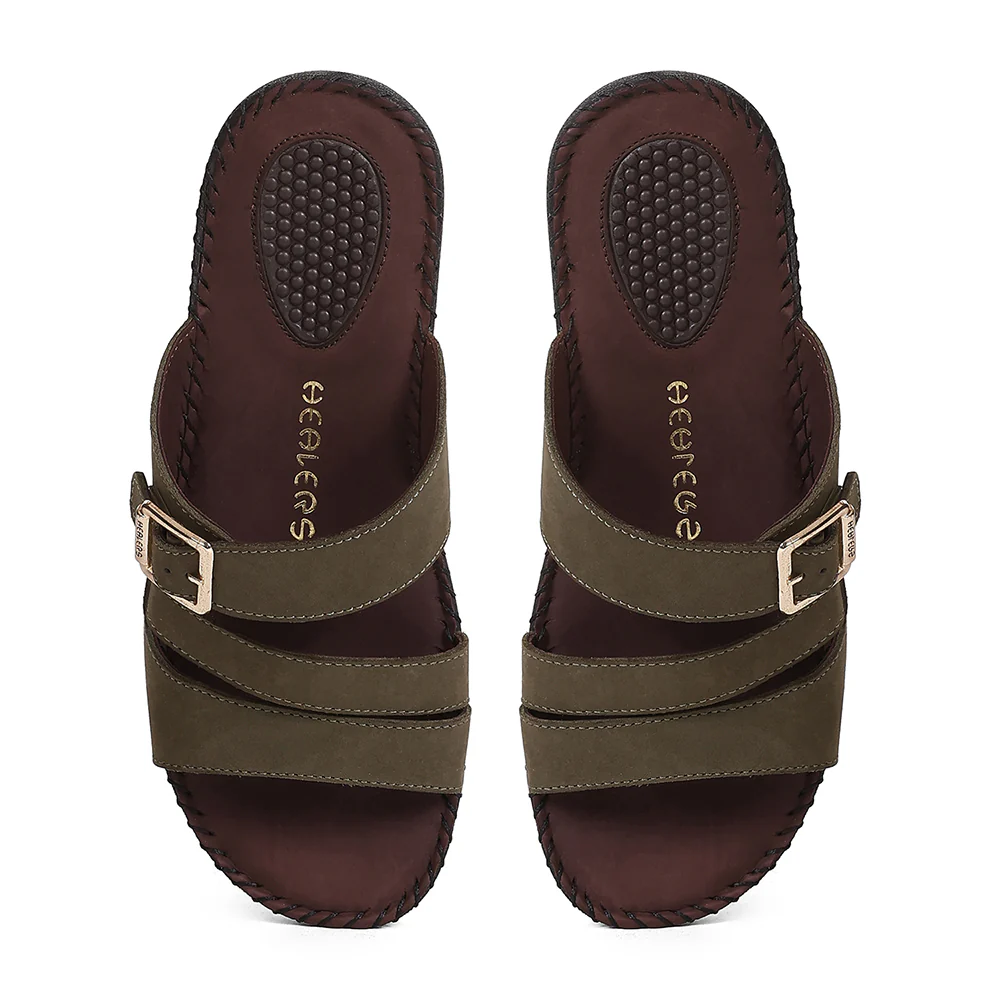 Healers MDG-5 Women's Olive Green Casual Sandals - EVERYDAY COMFORT with Premium Nubuck Upper - Image 6