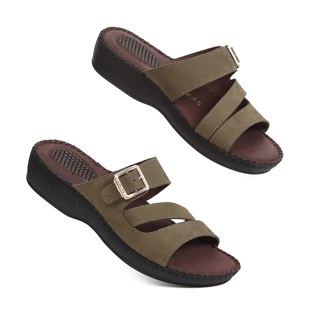 Healers MDG-5 Women's Olive Green Casual Sandals - EVERYDAY COMFORT with Premium Nubuck Upper - Image 7