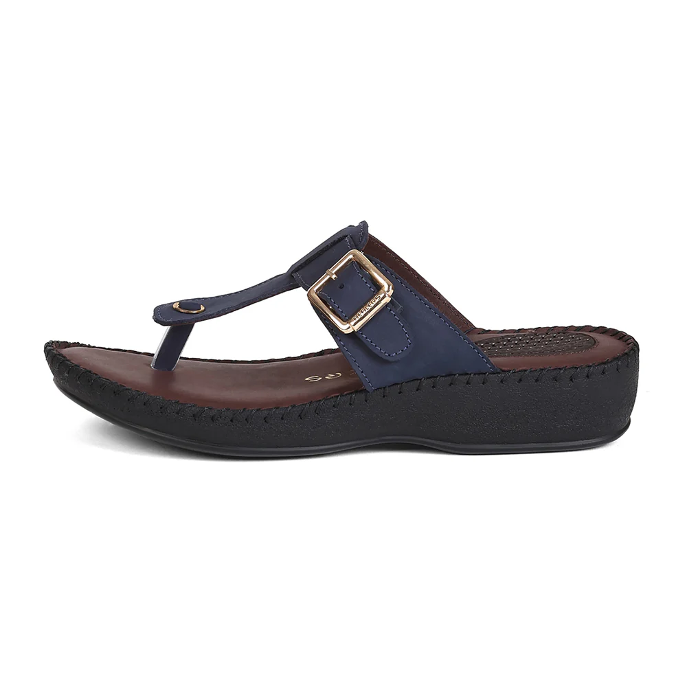 Healers MDG-6 Women's Navy Blue Casual Slippers - EVERYDAY COMFORT with Premium Nubuck Upper - Image 5