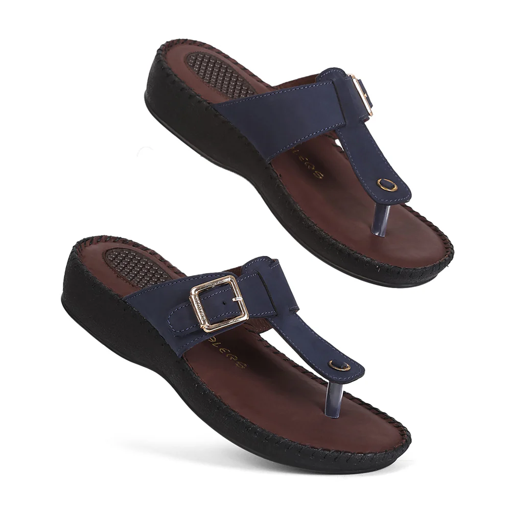 Healers MDG-6 Women's Navy Blue Casual Slippers - EVERYDAY COMFORT with Premium Nubuck Upper - Image 7