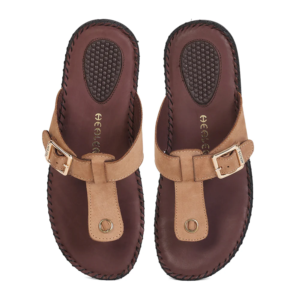 Healers MDG-6 Women's Tan Casual Slippers - EVERYDAY COMFORT with Premium Nubuck Upper - Image 6