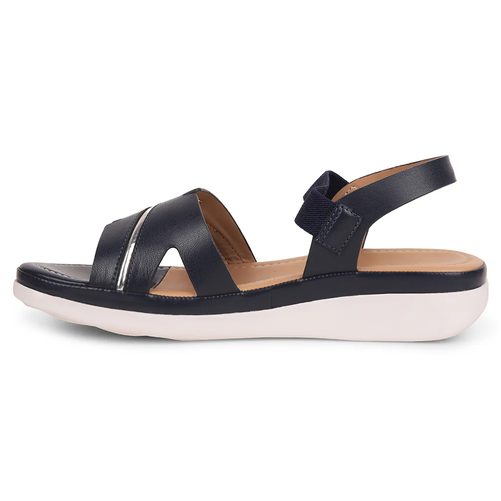 Healers Navy Blue Casual Sandal For Women JFL-31 By Liberty - Image 3