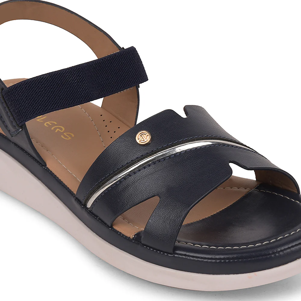 Healers Navy Blue Casual Sandal For Women JFL-31 By Liberty - Image 5
