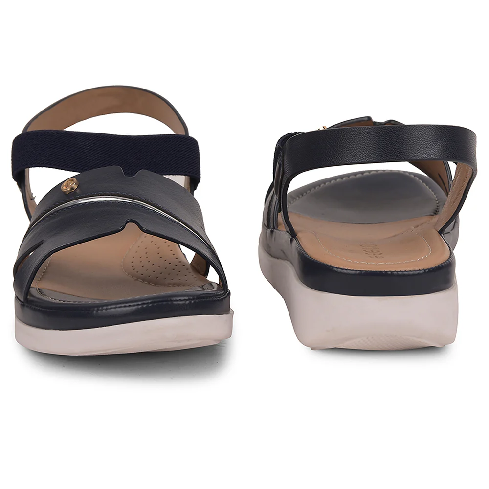 Healers Navy Blue Casual Sandal For Women JFL-31 By Liberty - Image 6