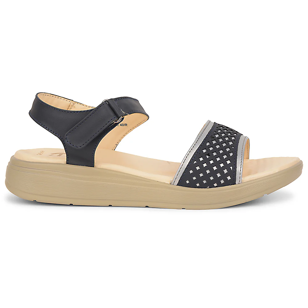 Healers Navy Blue Casual Sandal For Women SOFTER-6W By Liberty - Image 2