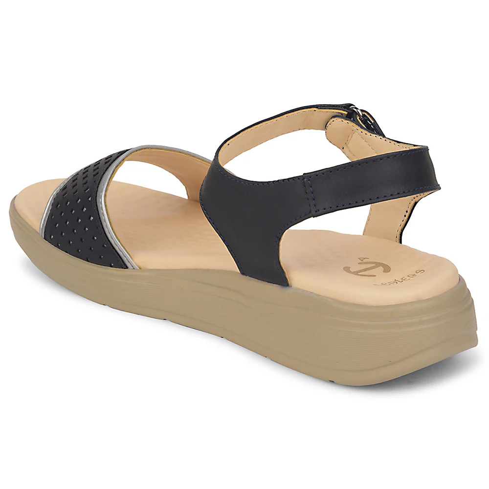 Healers Navy Blue Casual Sandal For Women SOFTER-6W By Liberty - Image 4