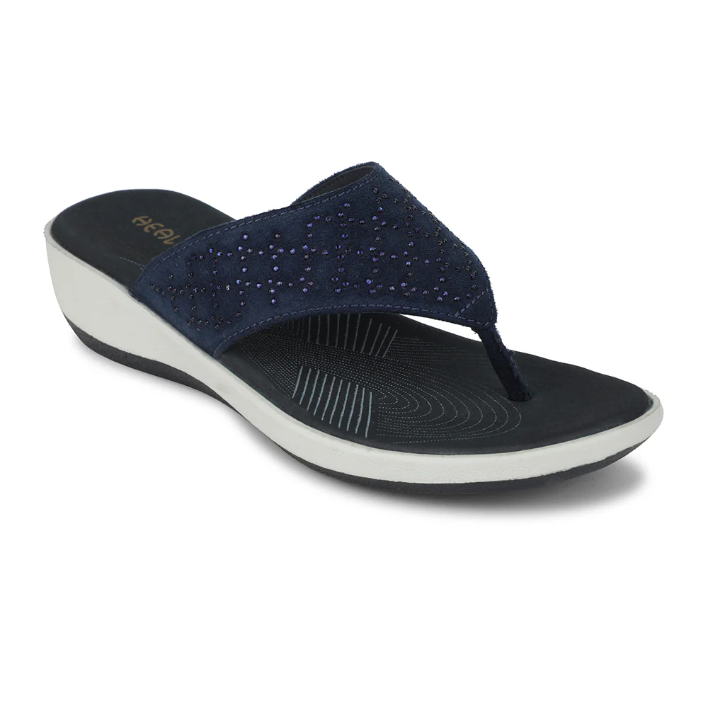 Healers Navy Blue Casual Slipper For Women JFL-54 By Liberty