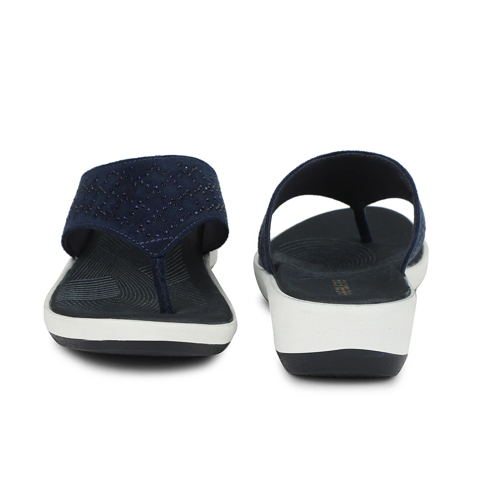 Healers Navy Blue Casual Slipper For Women JFL-54 By Liberty - Image 6