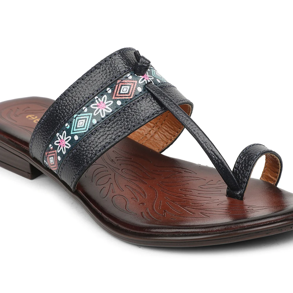 Healers Navy Blue Casual Slipper For Women TLO-106 By Liberty - Image 4