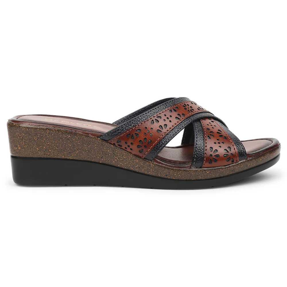 Healers Navy Blue Casual Wedge Heel Sandal For Women TLO-102 By Liberty - Image 2