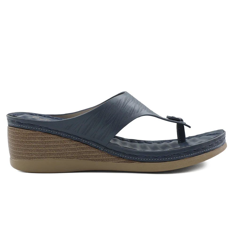 Healers Navy Blue Wedge Heel Sandal For Women ZQ-FD-54 By Liberty - Image 2