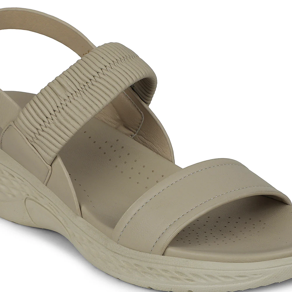 Healers Off White Wedge Heel Sandal For Women ZQ-FD-49 By Liberty - Image 4