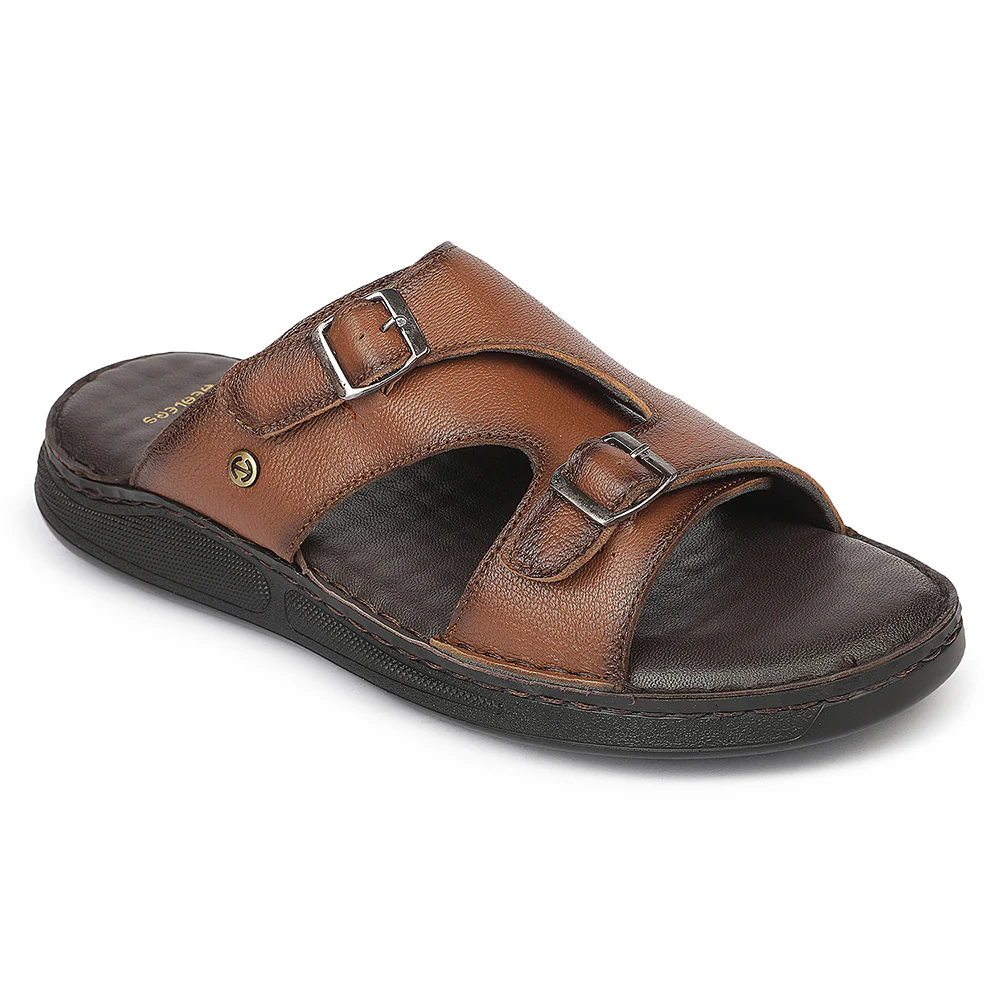 Healers OML-10 Everyday Comfort Brown Casual Slippers for Men by Liberty