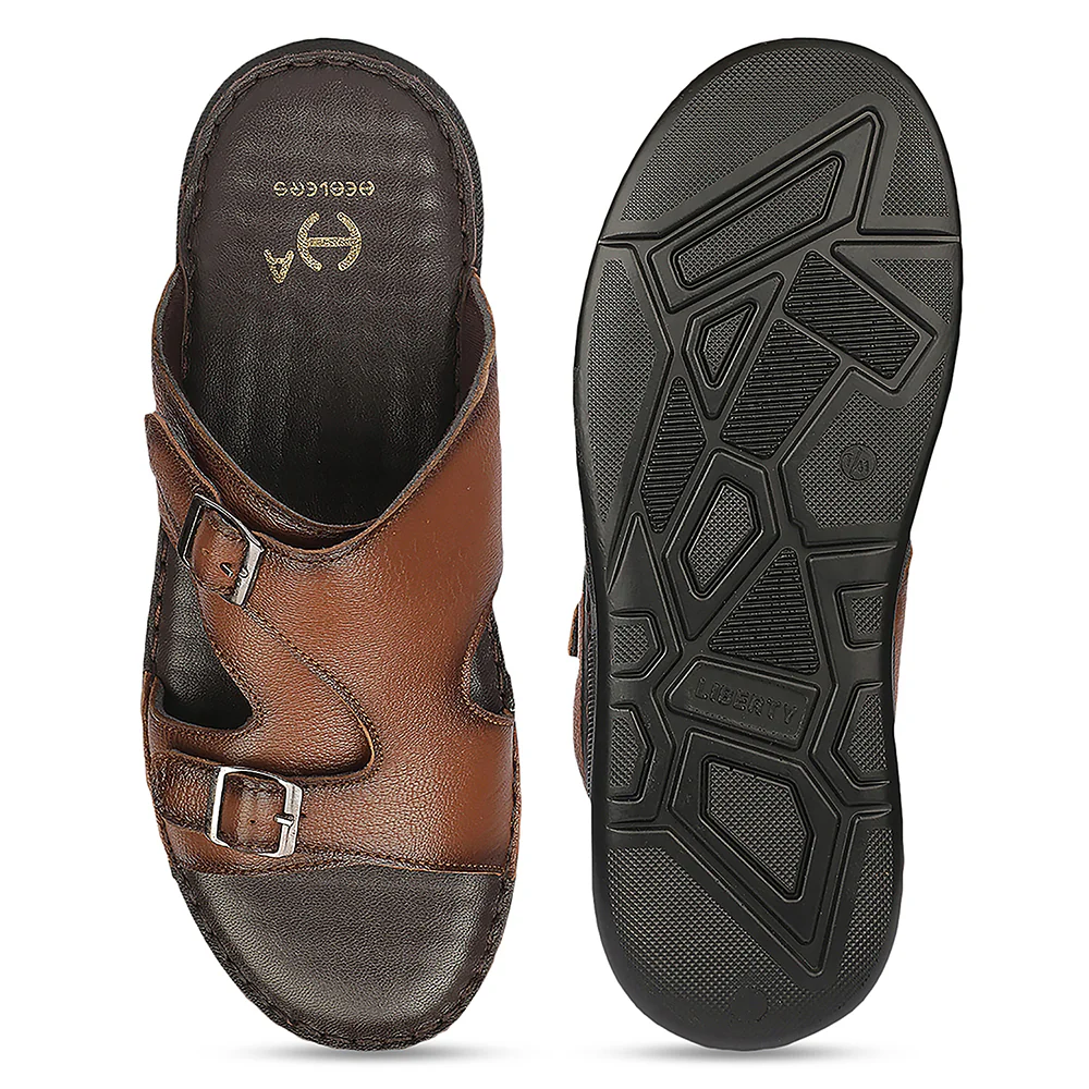 Healers OML-10 Everyday Comfort Brown Casual Slippers for Men by Liberty - Image 4