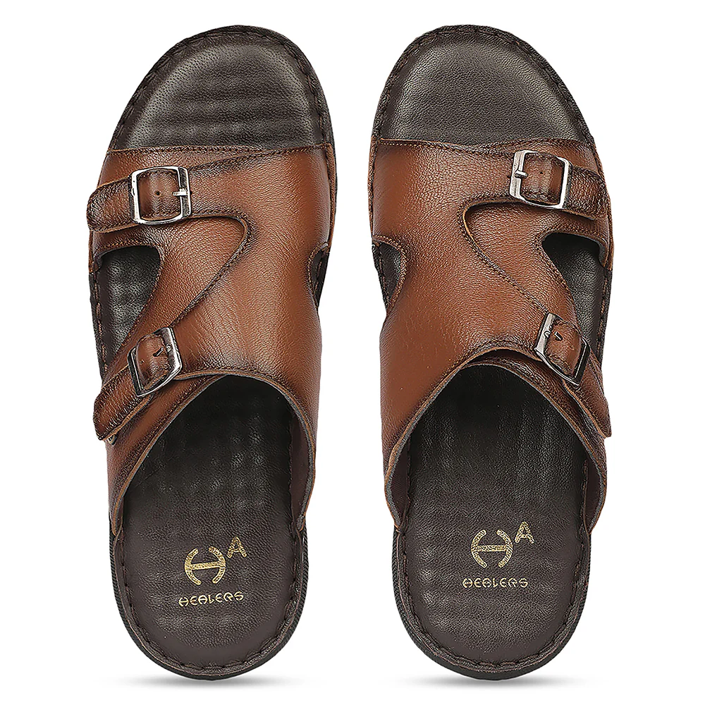Healers OML-10 Everyday Comfort Brown Casual Slippers for Men by Liberty - Image 8