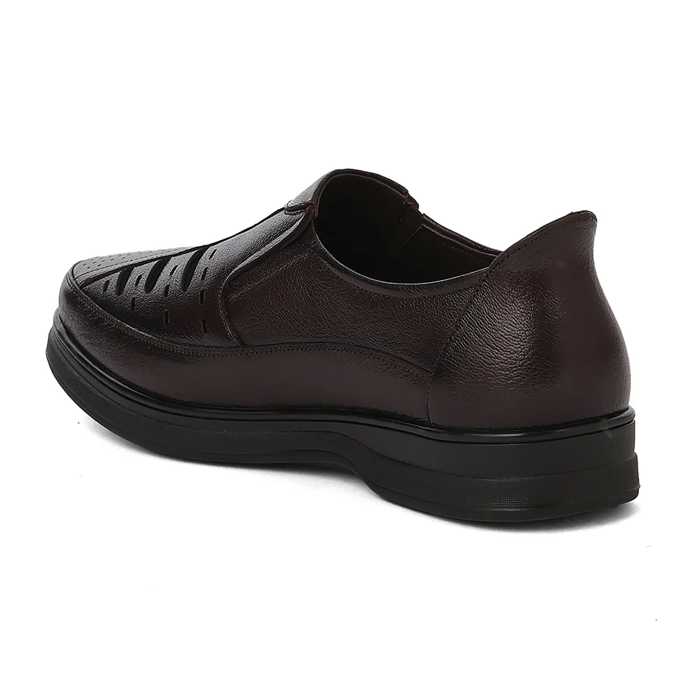 Healers RSL-5 Brown Formal Non Lacing Slip-on Shoes for Men by Liberty - Image 3