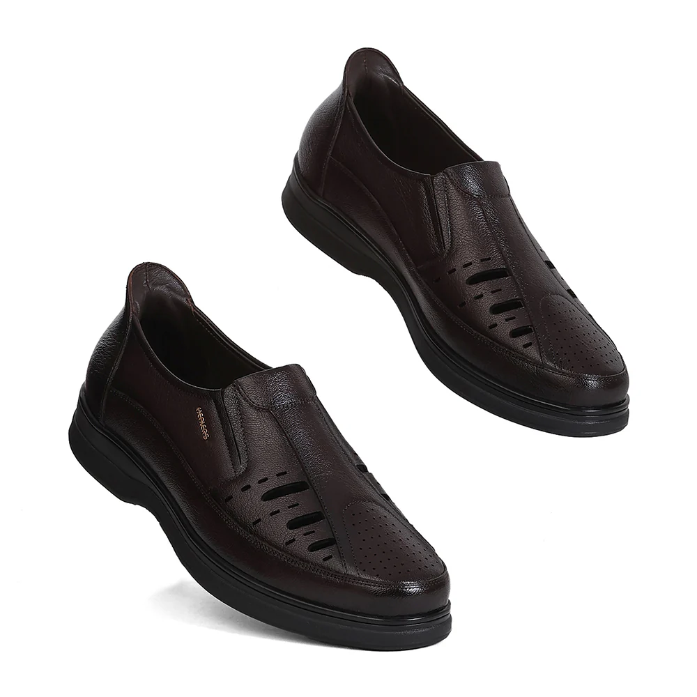 Healers RSL-5 Brown Formal Non Lacing Slip-on Shoes for Men by Liberty - Image 7