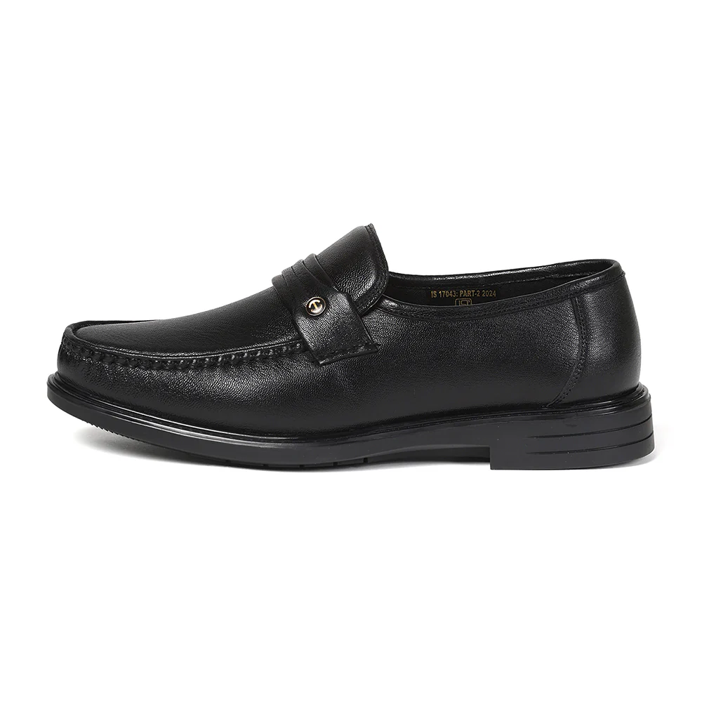 Healers SCL-11 Black Formal Non Lacing Loafer Shoes for Men by Liberty - Image 5