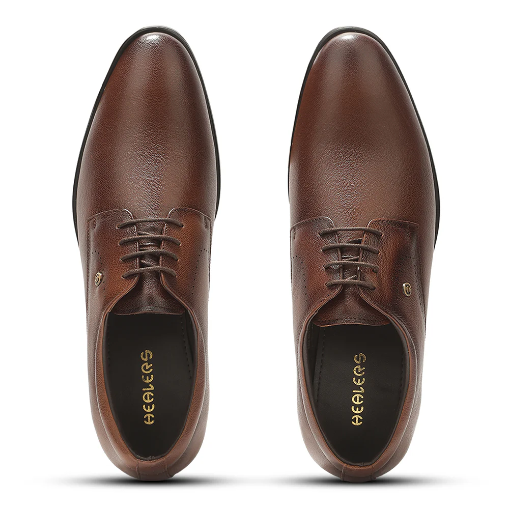 Healers SCL-16 Brown Formal Lacing Debry Shoes for Men By Liberty - Image 10