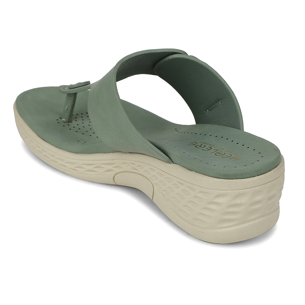 Healers Sea Green Wedge Heel Sandal For Women ZQ-FD-51 By Liberty - Image 4