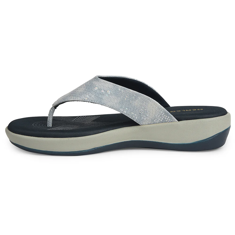 Healers Silver Casual Slipper For Women JJL-12 By Liberty - Image 3