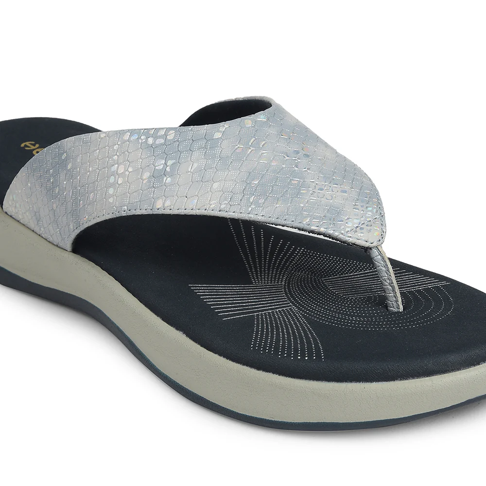 Healers Silver Casual Slipper For Women JJL-12 By Liberty - Image 4