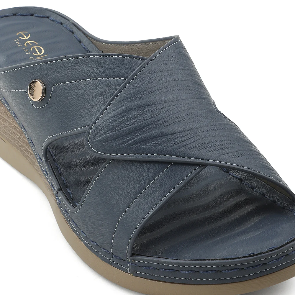 Healers Sky Blue Wedge Heel Sandal For Women ZQ-FD-43 By Liberty - Image 5