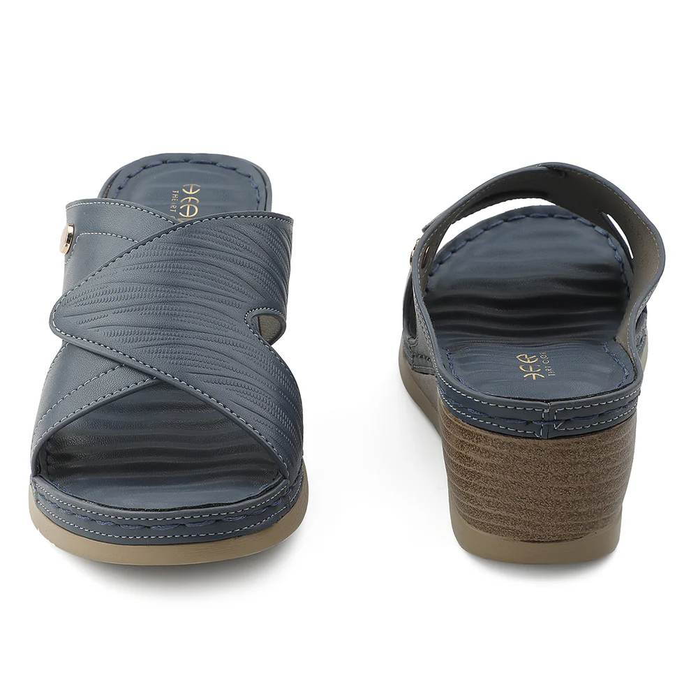 Healers Sky Blue Wedge Heel Sandal For Women ZQ-FD-43 By Liberty - Image 6