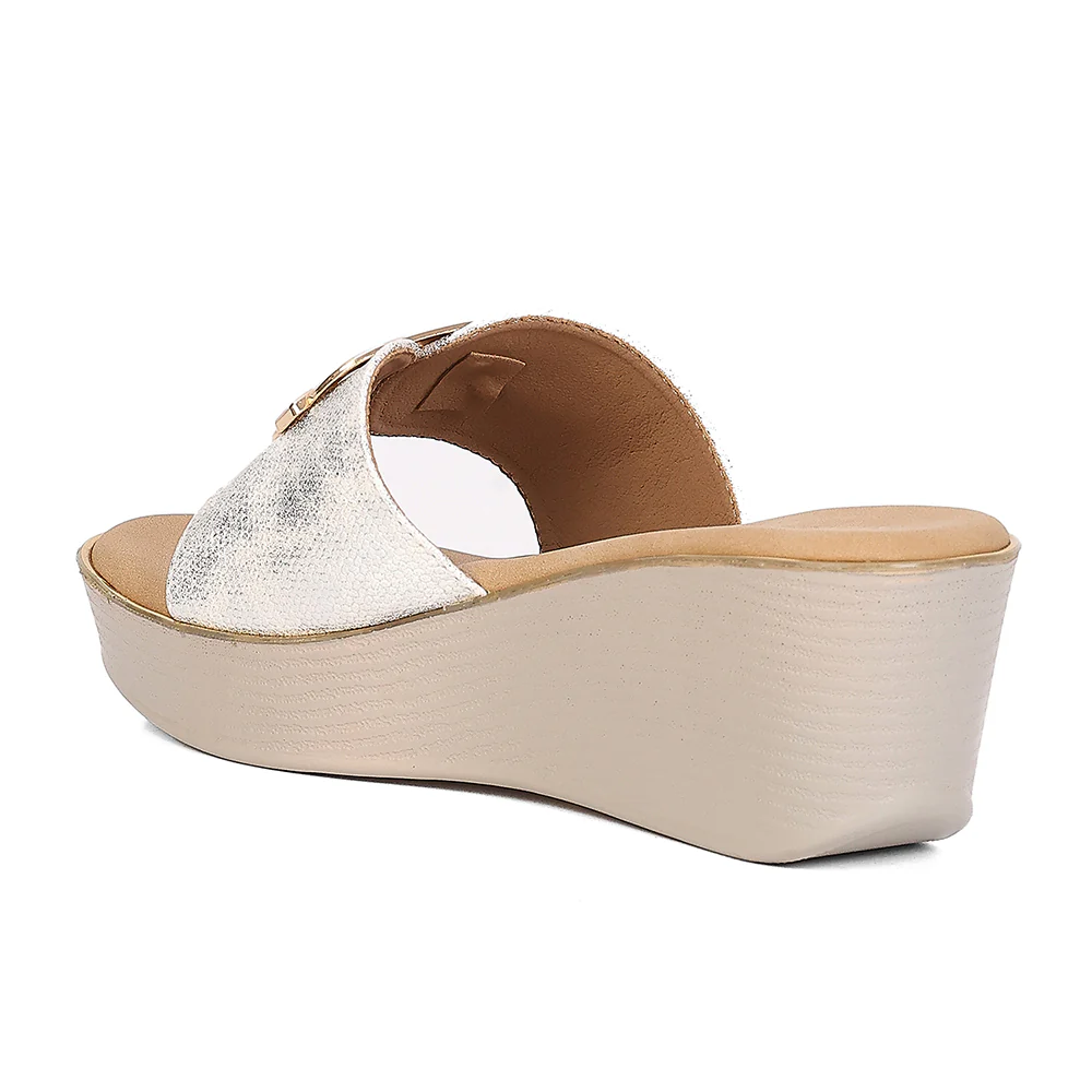 Healers STY-111 Women's Silver Casual Wedge Heeled Sandals - PARTY EDIT Special - Image 3