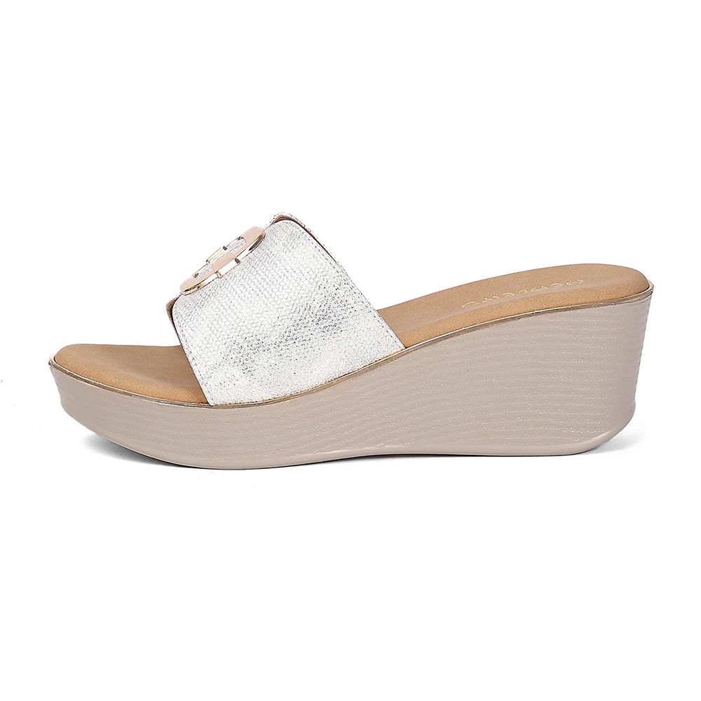 Healers STY-111 Women's Silver Casual Wedge Heeled Sandals - PARTY EDIT Special - Image 5