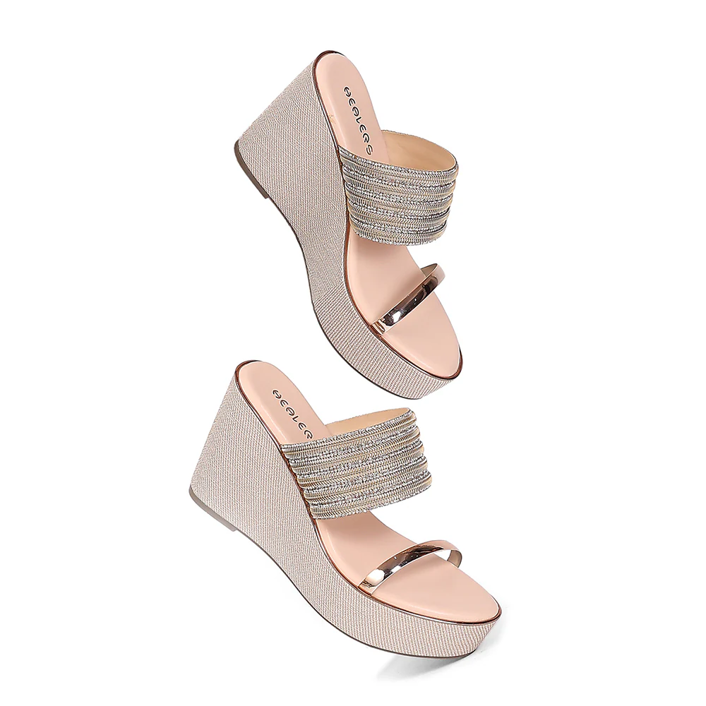 Healers STY-113 Women's Peach Casual Wedge Heeled Sandals - PARTY EDIT Special - Image 7