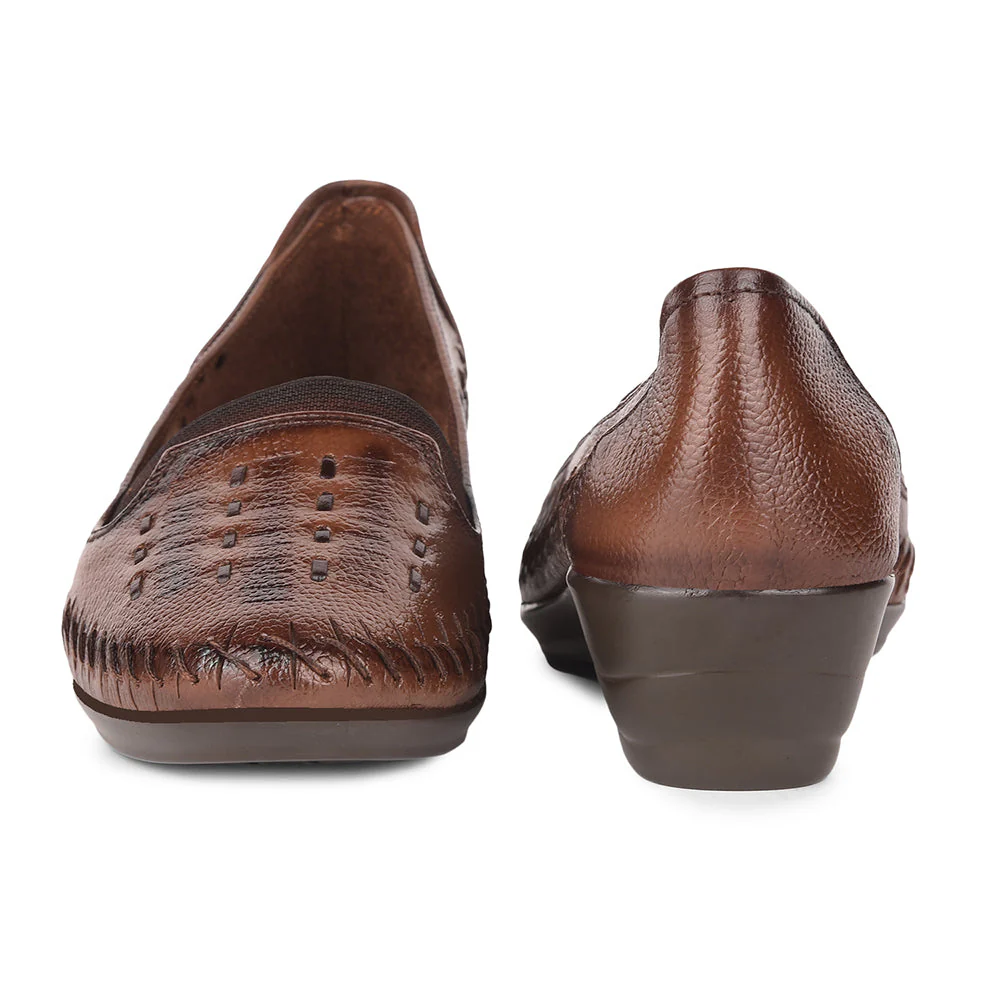 Healers Tan Casual Ballerina Shoes For Women TLO-23 By Liberty - Image 5