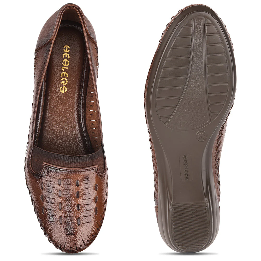 Healers Tan Casual Ballerina Shoes For Women TLO-23 By Liberty - Image 6