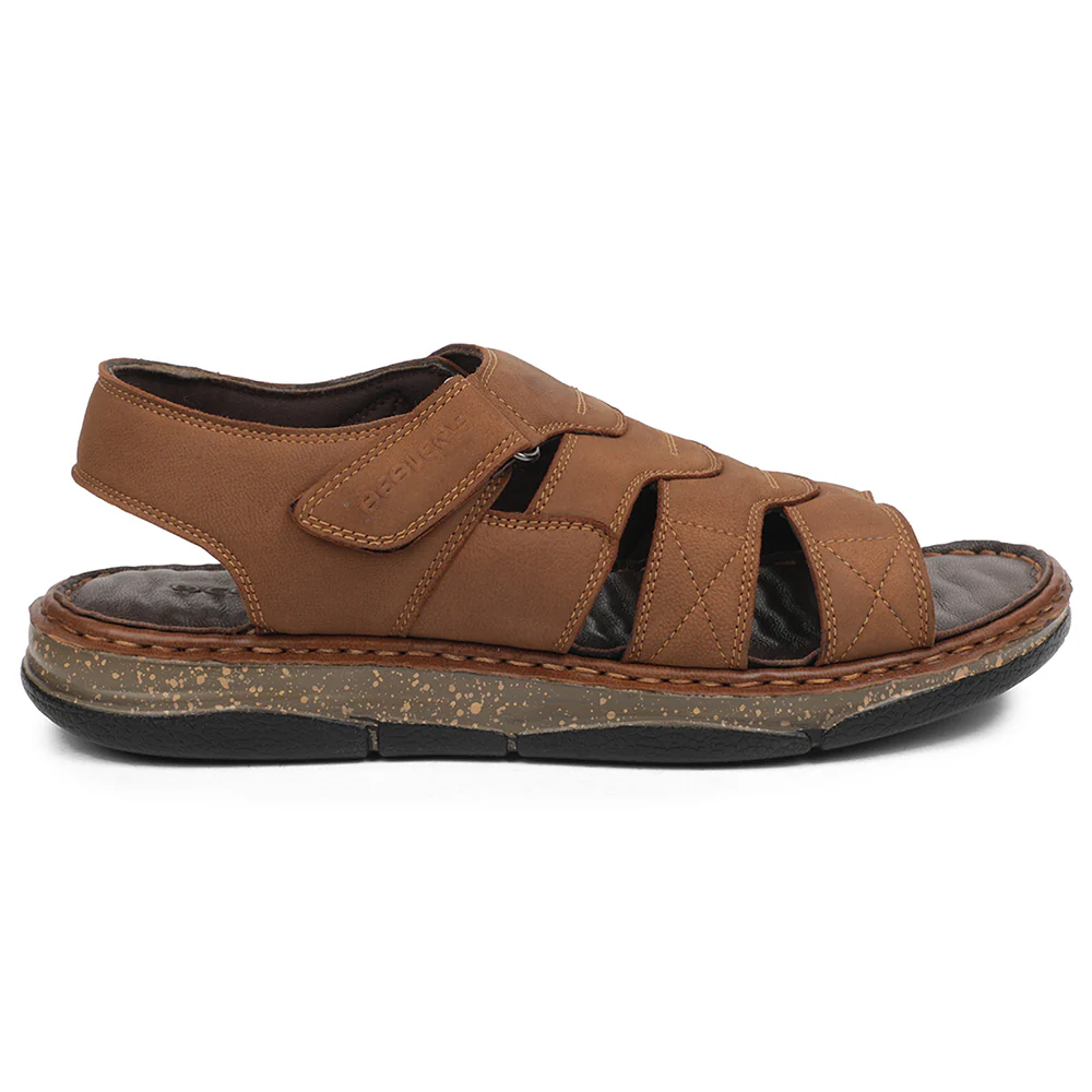 Healers Tan Casual Flat Sandal For Men ASL-7 By Liberty - Image 2