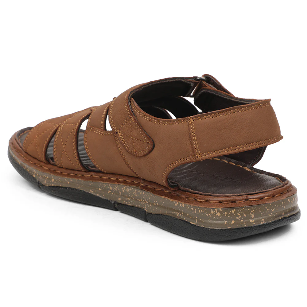 Healers Tan Casual Flat Sandal For Men ASL-7 By Liberty - Image 5