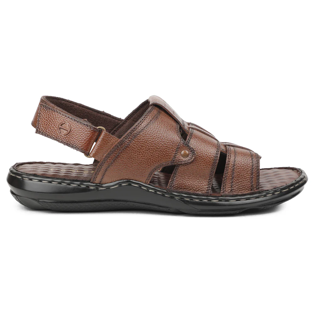 Healers Tan Casual Flat Sandal For Men DSL-5 By Liberty - Image 2