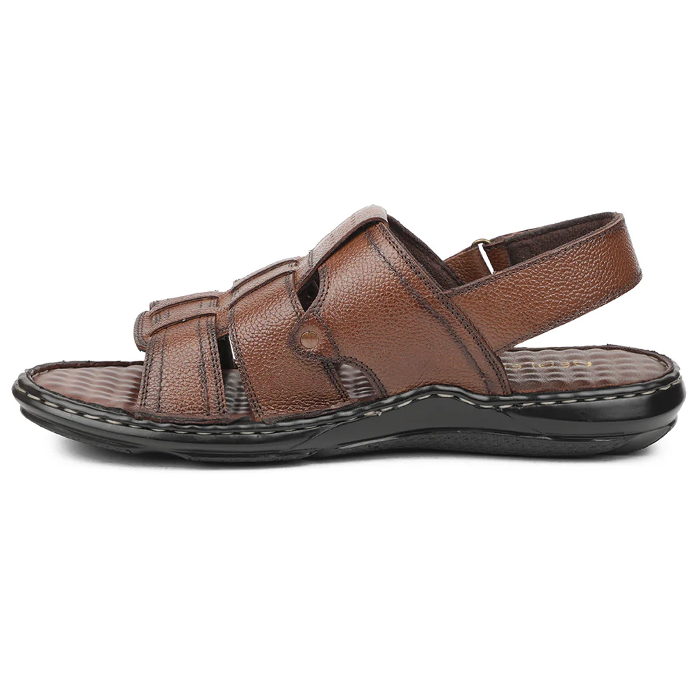 Healers Tan Casual Flat Sandal For Men DSL-5 By Liberty - Image 3