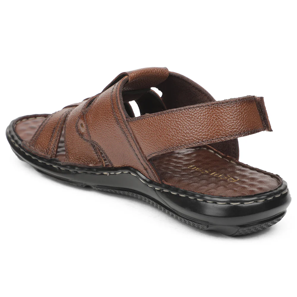Healers Tan Casual Flat Sandal For Men DSL-5 By Liberty - Image 4