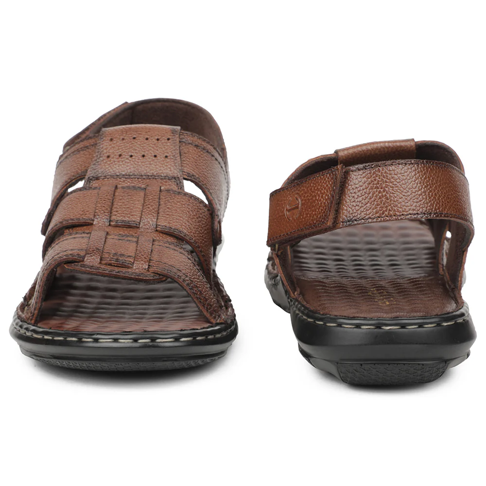 Healers Tan Casual Flat Sandal For Men DSL-5 By Liberty - Image 6