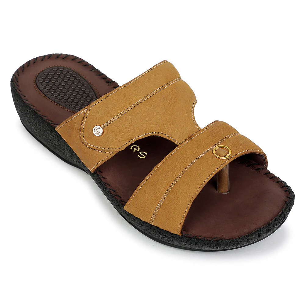 Healers Tan Casual Flat Sandal for Women JFL-80 by Liberty