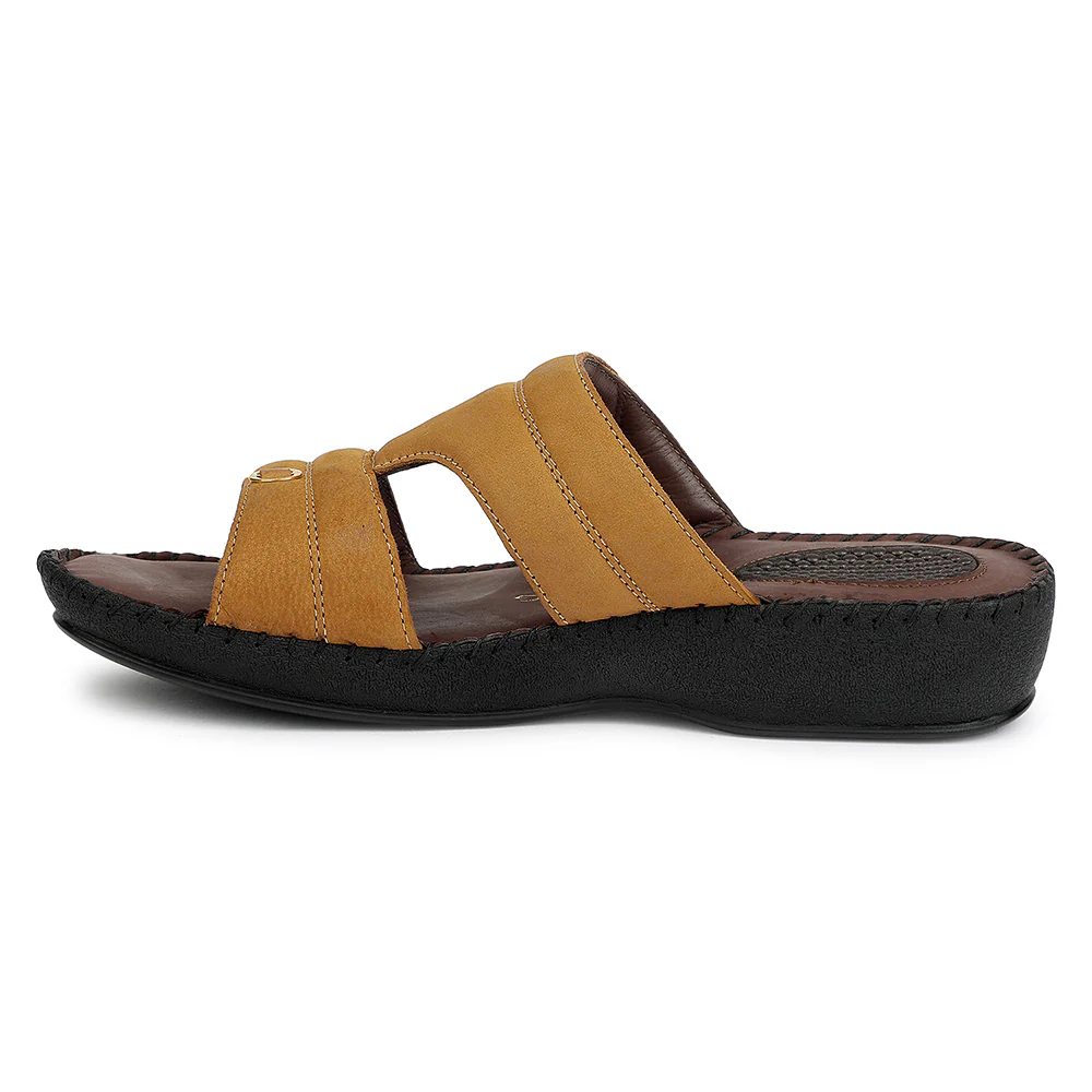 Healers Tan Casual Flat Sandal for Women JFL-80 by Liberty - Image 3